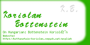 koriolan bottenstein business card